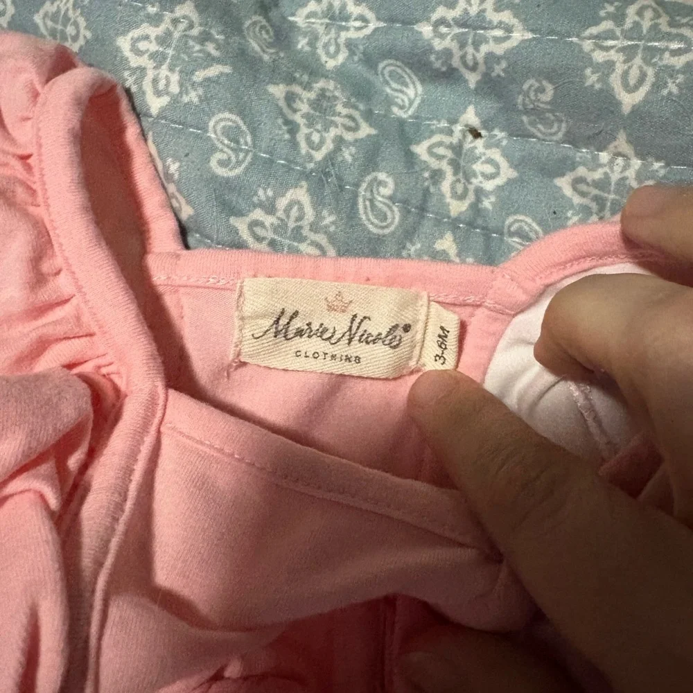 Marie Nicole Pink Baby Romper with Bunnies